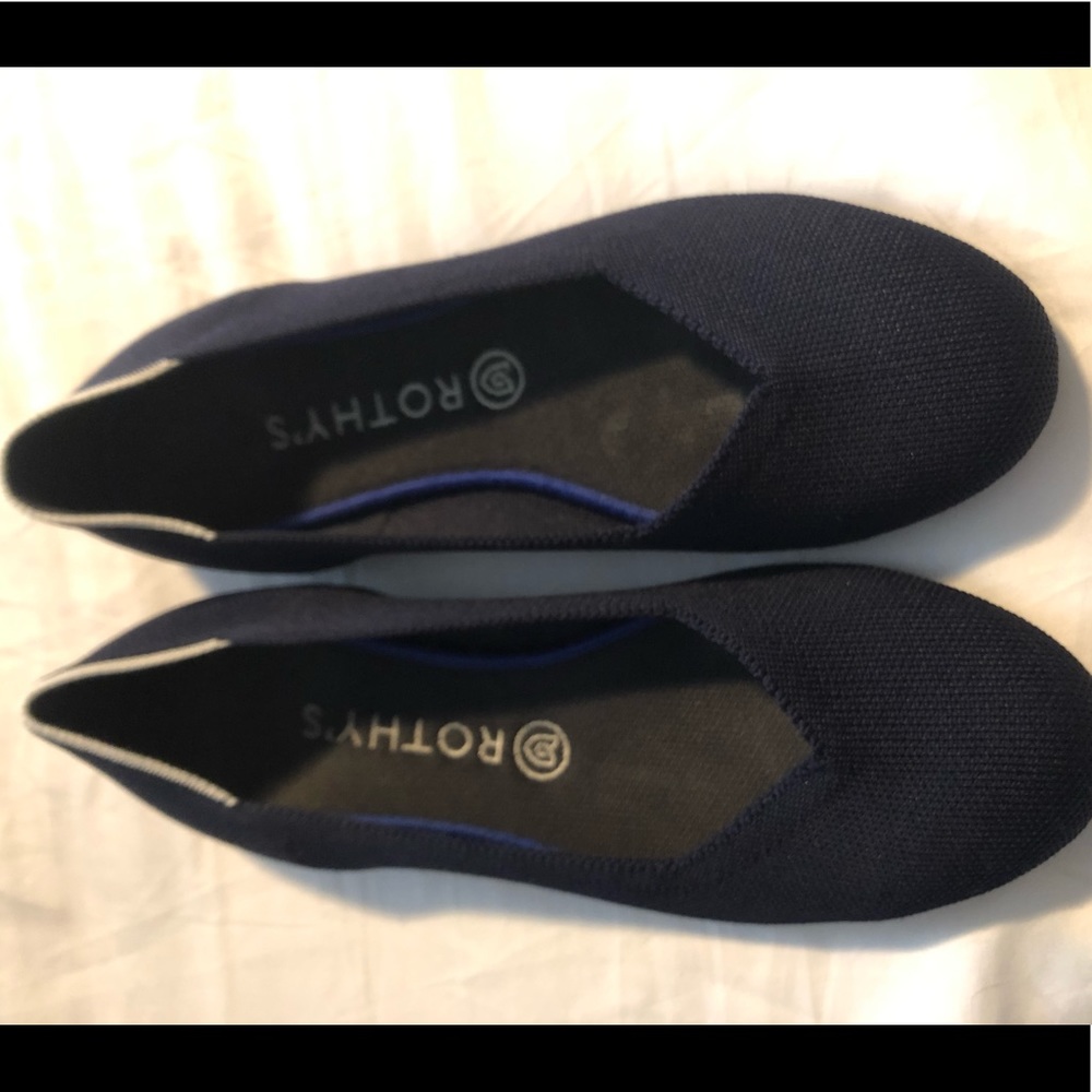 Navy Blue Rothy flats - like new